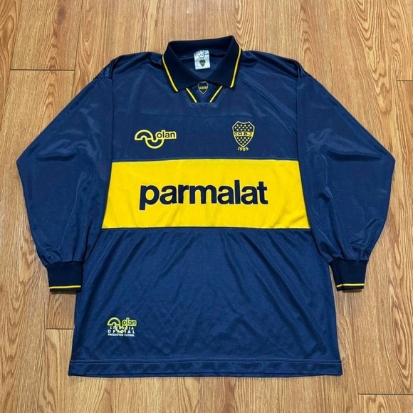 Vintage BOCA Juniors 1993/1995 Home Football Soccer Long Sleeve Jersey Size 40/M - Picture 1 of 8